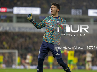 Max O'Leary of Bristol City celebrates going 2-0 up during the Sky Bet Championship match between Norwich City and Bristol City at Carrow Ro...