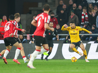 Joao Gomes of Wolves is on the ball during the Premier League match between Wolverhampton Wanderers and Southampton at Molineux in Wolverham...