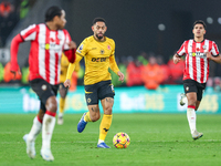 Matheus Cunha of Wolves is in attacking action during the Premier League match between Wolverhampton Wanderers and Southampton at Molineux i...