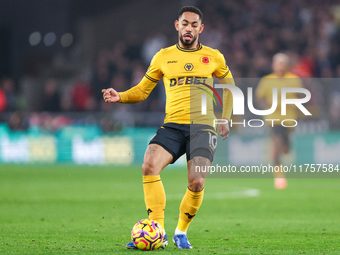 Matheus Cunha of Wolves is on the ball during the Premier League match between Wolverhampton Wanderers and Southampton at Molineux in Wolver...