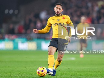 During the Premier League match between Wolverhampton Wanderers and Southampton at Molineux in Wolverhampton, England, on November 9, 2024....