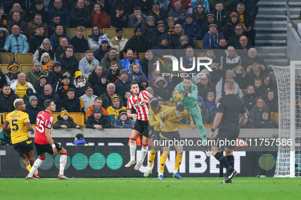 Goalkeeper Jose Sa of Wolves is in action during the Premier League match between Wolverhampton Wanderers and Southampton at Molineux in Wol...