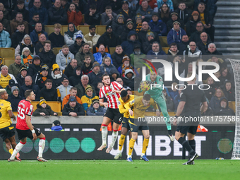 Goalkeeper Jose Sa of Wolves is in action during the Premier League match between Wolverhampton Wanderers and Southampton at Molineux in Wol...