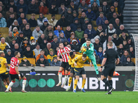 Goalkeeper Jose Sa of Wolves is in action during the Premier League match between Wolverhampton Wanderers and Southampton at Molineux in Wol...