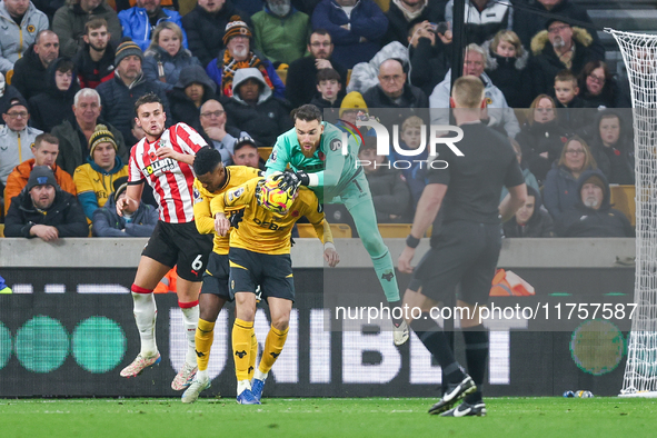 Goalkeeper Jose Sa of Wolves is in action during the Premier League match between Wolverhampton Wanderers and Southampton at Molineux in Wol...