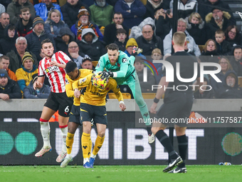 Goalkeeper Jose Sa of Wolves is in action during the Premier League match between Wolverhampton Wanderers and Southampton at Molineux in Wol...