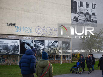 Bernauer Strasse near Berlin Wall Memorial during the 35th anniversary of the fall of the Berlin Wall. Berlin, Germany on 9 November, 2024....