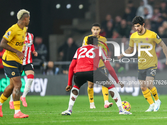 Goncalo Guedes of Wolves is on the ball during the Premier League match between Wolverhampton Wanderers and Southampton at Molineux in Wolve...