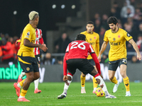 Goncalo Guedes of Wolves is on the ball during the Premier League match between Wolverhampton Wanderers and Southampton at Molineux in Wolve...