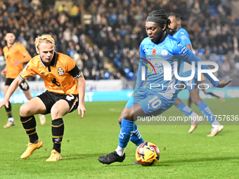 Abraham Odoh (10 Peterborough United) controls the ball during the Sky Bet League 1 match between Peterborough and Cambridge United at Londo...