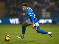 Odin Bailey, number 27 of Stockport County F.C., is in action during the Sky Bet League 1 match between Stockport County and Bolton Wanderer...