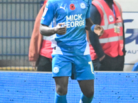 Kwame Poku (11 Peterborough United) celebrates after scoring the team's sixth goal during the Sky Bet League 1 match between Peterborough an...