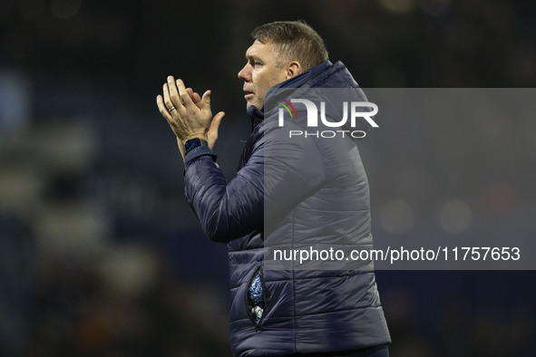 Stockport County F.C. manager Dave Challinor applauds at full time during the Sky Bet League 1 match between Stockport County and Bolton Wan...