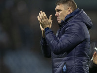 Stockport County F.C. manager Dave Challinor applauds at full time during the Sky Bet League 1 match between Stockport County and Bolton Wan...