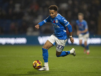 Odin Bailey, number 27 of Stockport County F.C., is in action during the Sky Bet League 1 match between Stockport County and Bolton Wanderer...