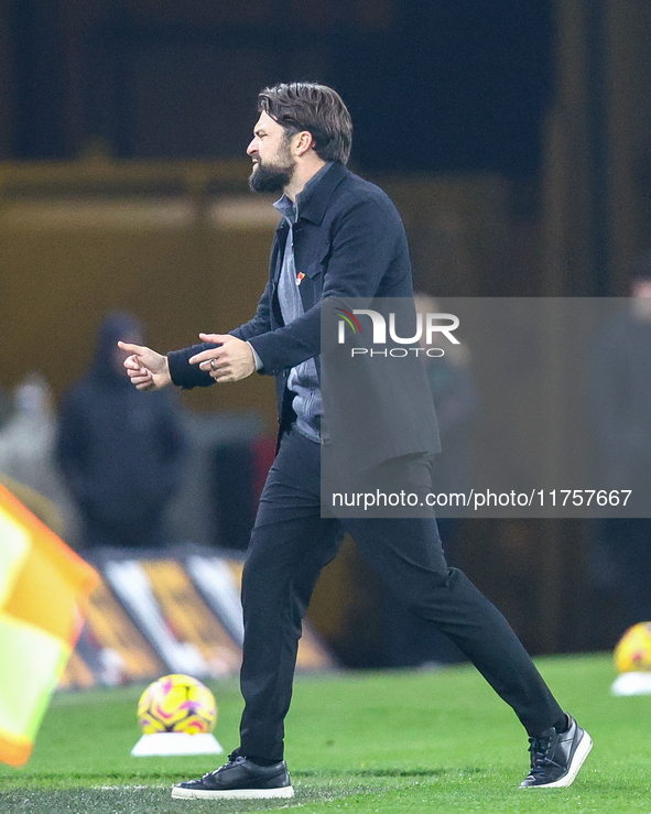 Russell Martin manages Southampton during the Premier League match between Wolverhampton Wanderers and Southampton at Molineux in Wolverhamp...