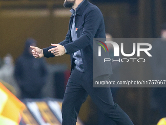 Russell Martin manages Southampton during the Premier League match between Wolverhampton Wanderers and Southampton at Molineux in Wolverhamp...