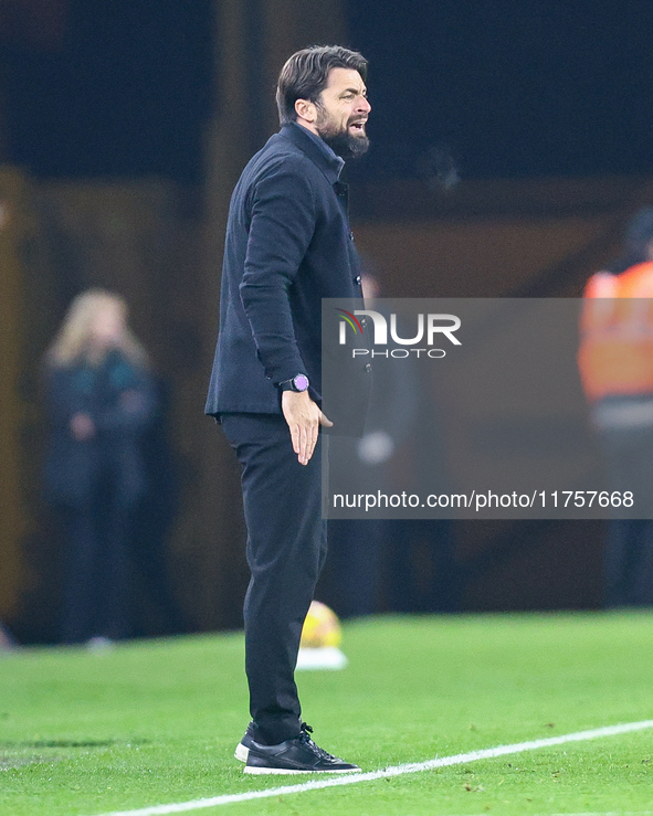 Russell Martin manages Southampton during the Premier League match between Wolverhampton Wanderers and Southampton at Molineux in Wolverhamp...