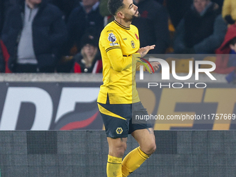 Matheus Cunha of Wolves thanks the fans as he is substituted during the Premier League match between Wolverhampton Wanderers and Southampton...