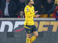 Matheus Cunha of Wolves thanks the fans as he is substituted during the Premier League match between Wolverhampton Wanderers and Southampton...