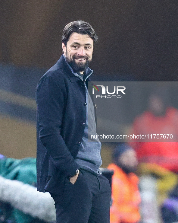 Russell Martin manages Southampton during the Premier League match between Wolverhampton Wanderers and Southampton at Molineux in Wolverhamp...