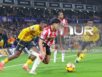 Mateus Fernandes of Southampton is on the ball during the Premier League match between Wolverhampton Wanderers and Southampton at Molineux i...