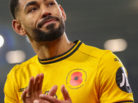 Matheus Cunha of Wolves thanks the fans as he is substituted during the Premier League match between Wolverhampton Wanderers and Southampton...