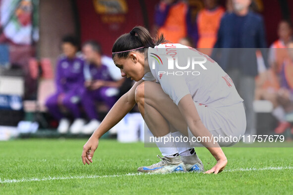 Agnese Bonfantini of A.C.F. Fiorentina participates in the 9th day of the Serie A Femminile eBay Championship between A.S. Roma and A.C.F. F...