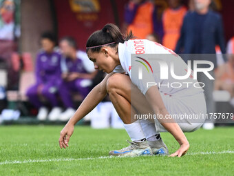 Agnese Bonfantini of A.C.F. Fiorentina participates in the 9th day of the Serie A Femminile eBay Championship between A.S. Roma and A.C.F. F...