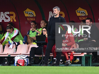 Alessandro Spugna coaches A.S. Roma Femminile during the 9th day of the Serie A Femminile eBay Championship between A.S. Roma and A.C.F. Fio...