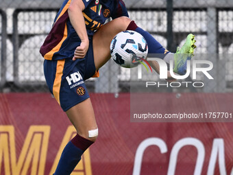 Emilie Haavi of A.S. Roma Femminile is in action during the 9th day of the Serie A Femminile eBay Championship between A.S. Roma and A.C.F....