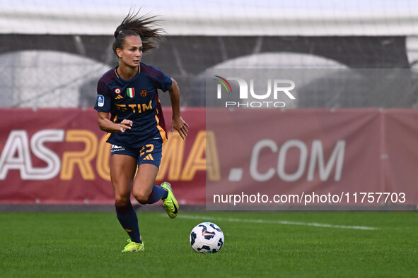 Frederikke Thogersen of A.S. Roma Femminile is in action during the 9th day of the Serie A Femminile eBay Championship between A.S. Roma and...