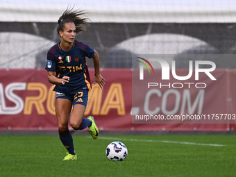 Frederikke Thogersen of A.S. Roma Femminile is in action during the 9th day of the Serie A Femminile eBay Championship between A.S. Roma and...