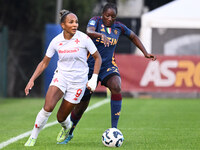 Madelen Janogy of A.C.F Fiorentina and Hawa Cissoko of A.S. Roma Femminile are in action during the 9th day of the Serie A Femminile eBay Ch...