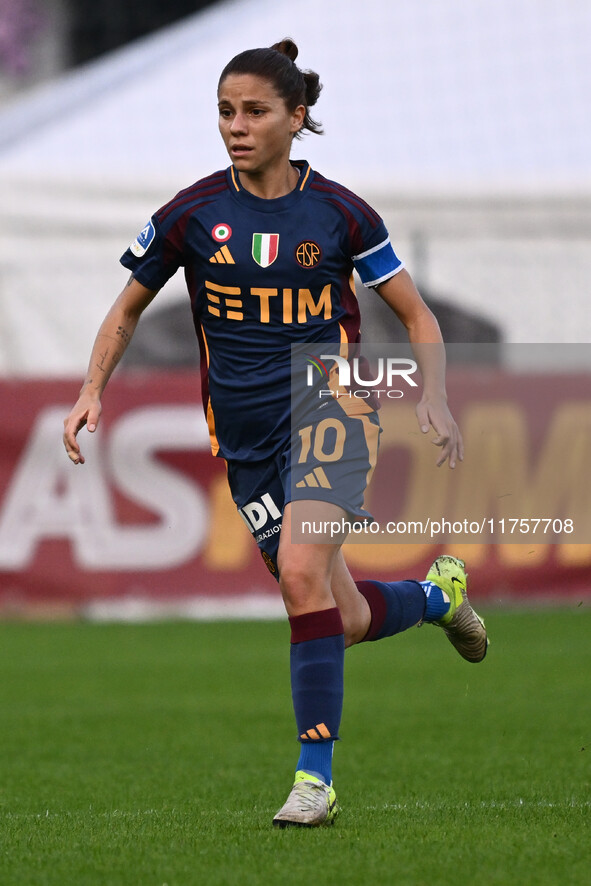 Manuela Giugliano of A.S. Roma Femminile participates in the 9th day of the Serie A Femminile eBay Championship between A.S. Roma and A.C.F....