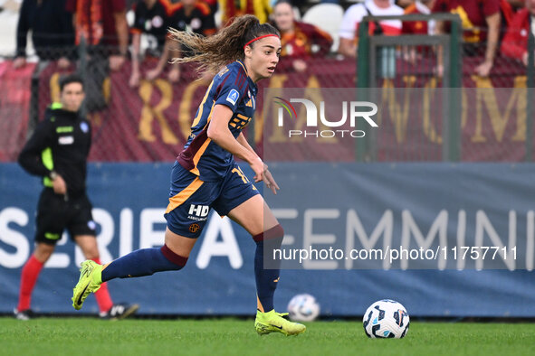 Benedetta Glionna of A.S. Roma Femminile is in action during the 9th day of the Serie A Femminile eBay Championship between A.S. Roma and A....