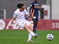 Michela Catena of A.C.F. Fiorentina is in action during the 9th day of the Serie A Femminile eBay Championship between A.S. Roma and A.C.F....