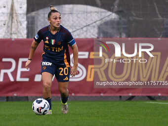 Giada Greggi of A.S. Roma Femminile plays during the 9th day of the Serie A Femminile eBay Championship between A.S. Roma and A.C.F. Fiorent...