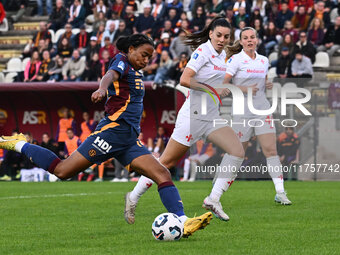 Eseosa Aigbogun of A.S. Roma Femminile is in action during the 9th day of the Serie A Femminile eBay Championship between A.S. Roma and A.C....