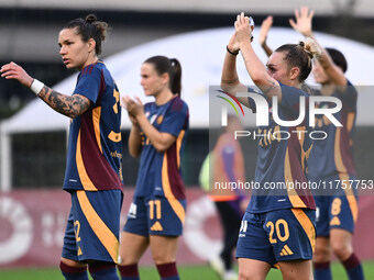 A.S. Roma Femminile celebrate the victory during the 9th day of the Serie A Femminile eBay Championship between A.S. Roma and A.C.F. Fiorent...