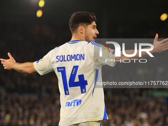 Manor Solomon (Leeds United) participates in the Sky Bet Championship match between Leeds United and Queens Park Rangers at Elland Road in L...