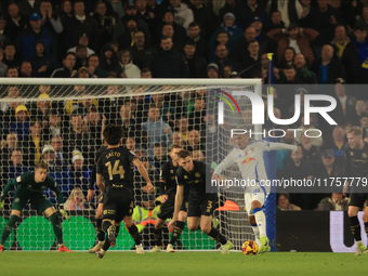 Joel Piroe (Leeds United) participates in the Sky Bet Championship match between Leeds United and Queens Park Rangers at Elland Road in Leed...