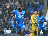 Ricky Jade Jones (17, Peterborough United) celebrates after scoring the team's first goal during the Sky Bet League 1 match between Peterbor...