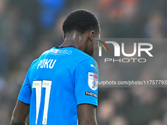 Kwame Poku (11 Peterborough United) participates in the Sky Bet League 1 match between Peterborough and Cambridge United at London Road in P...