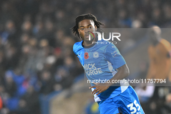 Harley Mills (34 Peterborough United) participates in the Sky Bet League 1 match between Peterborough and Cambridge United at London Road in...