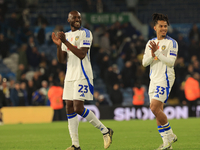 Josuha Guilavogui (Leeds United) and Isaac Schmidt (Leeds United) smile after the Sky Bet Championship match between Leeds United and Queens...