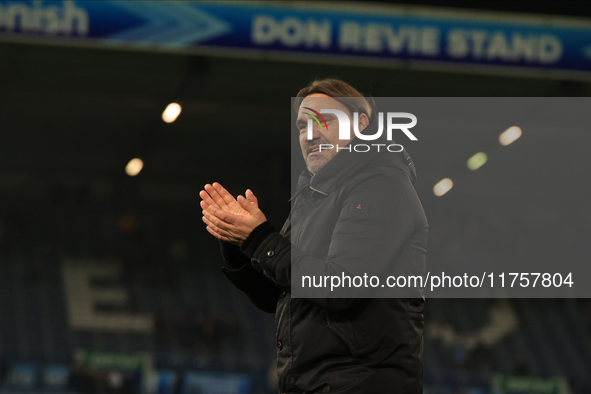 Daniel Farke, Leeds United manager, after the Sky Bet Championship match between Leeds United and Queens Park Rangers at Elland Road in Leed...