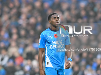 Kwame Poku (11 Peterborough United) looks on during the Sky Bet League 1 match between Peterborough and Cambridge United at London Road in P...