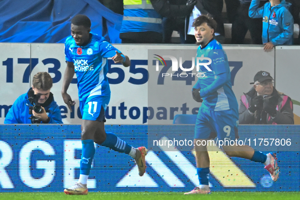 Kwame Poku (11 Peterborough United) celebrates after scoring the team's sixth goal during the Sky Bet League 1 match between Peterborough an...