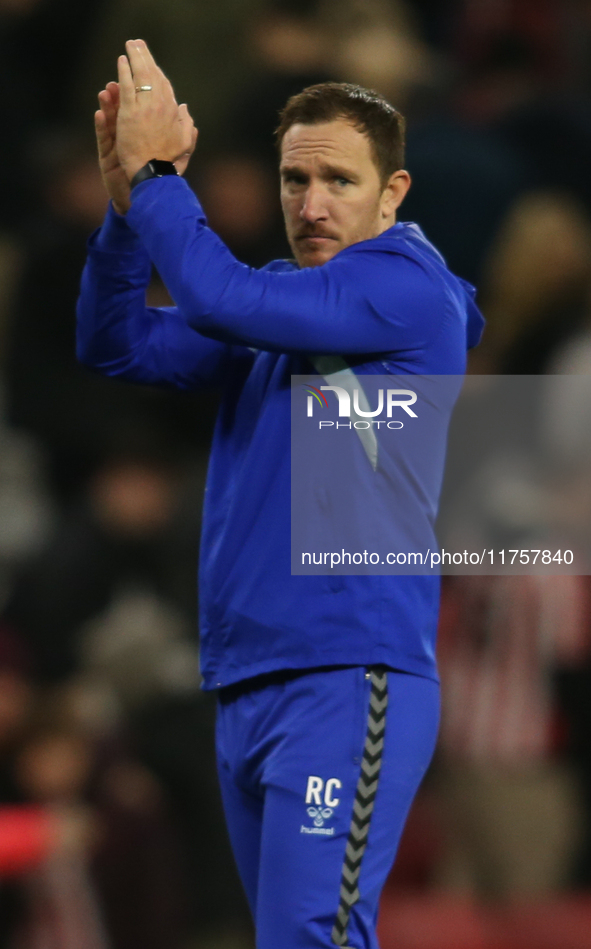 Reece Carr applauds Coventry City's fans at full time during the Sky Bet Championship match between Sunderland and Coventry City at the Stad...